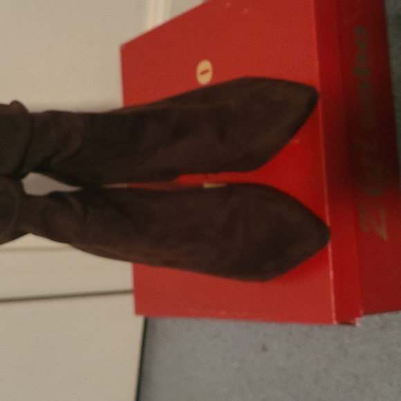 Brown faux suede Ziggy Soho above ankle boot - Picture 6 of 7